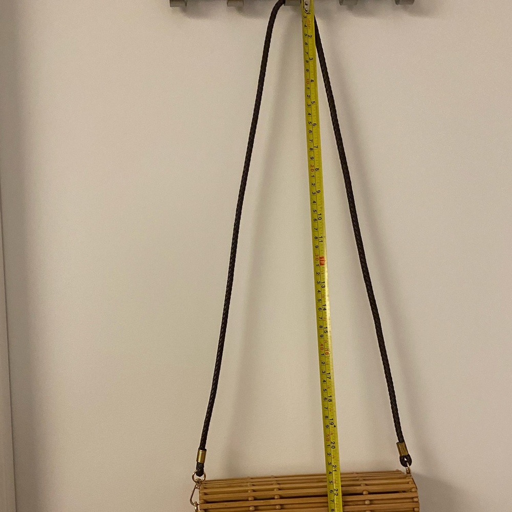 NWOT Bamboo Leather Strap Crossbody Handbag - Picture 9 of 11